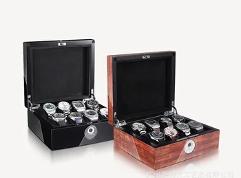 Коробка для хранения часов из дерева Грушевый цветок, коробка для дисплея часов, блокировка отпечатков пальцев, коробка для часов