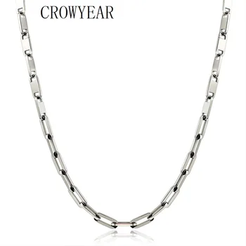 Большое ожерелье с овальным звеном для женщин, мужское колье-чокер, ошейник, цепочка в европейском стиле, ожерелье серебристо-золотого цвета