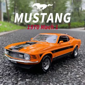 1:18 1970 Ford Mustang Mach 1 Модель спортивного автомобиля из сплава, изготовленная на заказ, Игрушечная Гоночная модель, Коллекционируемая, Украшающая подарок