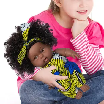 Американская черная кукла-Реборн, Африканская кукла-Реборн, мягкая игрушка ручной работы, детская игрушка, Рождественский подарок
