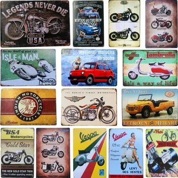 Потертые шикарные Металлические жестяные знаки, декор стен из мотоциклетного газойля для гаражного клуба, плакат для рукоделия