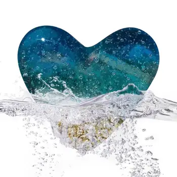 Морской пляж Стеклянный сувенир Украшения в форме сердца Романтическое голубое хрустальное сердце для того, кого вы любите