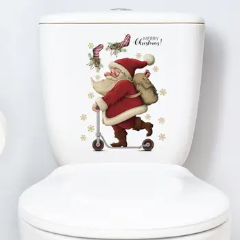 Праздничная наклейка на туалет Украшение туалета Праздничная наклейка на туалет Санта-Клауса Привлекательное рождественское украшение для уникального