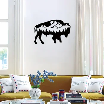 Декор стены из металла с изображением дикой коровы, орнамент со знаком дикой природы, Домашний декор для спальни, гостиной, сада на Ферме, Декор комнаты на Хэллоуин
