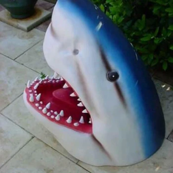 Большая белая акула, художественное оформление сада, Статуя животного, Океанское искусство и поделки, орнамент для дома, двора и бара