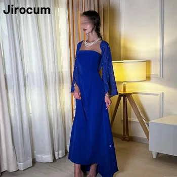 Платья для выпускного вечера Jirocum Royal Blue Mermaid, женское расшитое бисером вечернее платье без бретелек длиной до пола, платье для официальных мероприятий в Саудовской Аравии 2024 г.