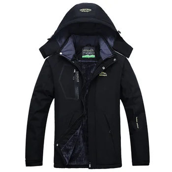Мужская зимняя толстая флисовая куртка, теплая парка, водонепроницаемая горная куртка, мужские уличные пальто, флисовая ветровка с капюшоном, куртка 5XL