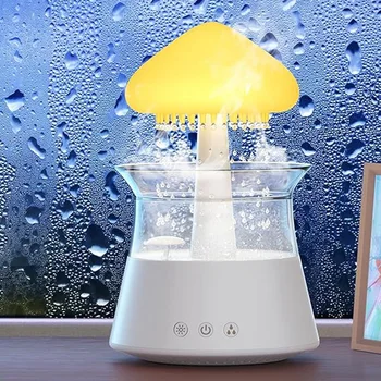 Диффузор увлажнителя Rain Cloud с пультом дистанционного управления, лампа для капельного водопада, грибной дождь, звуки белого шума, увлажнители воздуха Долговечны