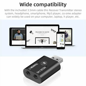 TR6 Bluetooth 5.0 Приемник передатчик 2 В 1 Беспроводной аудио 3,5 мм USB Aux музыкальный адаптер для автомобильного динамика ПК телевизора