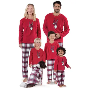 Комплект пижам с оленями для Рождественской семьи, комплект пижам для Рождественской семьи, Новогодние костюмы, пижамы для взрослых и детей, пижамы для сна