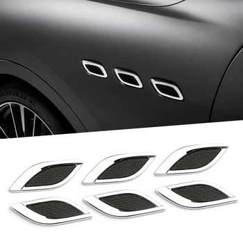 3D наклейки для автомобиля Металлические Эмблемы Декоративная наклейка Имитация акульих жабр Боковой выпуск воздуха Капот двигателя для автомобиля BMW Audi Аксессуары