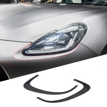 Для Maserati Grecale 2022-2023, автомобильные фары из настоящего углеродного волокна, брови, налобный фонарь, крышка для век, декоративная наклейка, накладка