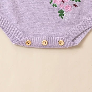 Вязаный свитер для малышей и маленьких Девочек, Комбинезон С длинным рукавом, Осенне-зимняя Одежда