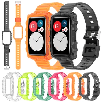 Ремешок для часов из ТПУ, сменный ремешок для смарт-часов Huawei Watch Fit, прозрачный Спортивный браслет в стиле Glacier, аксессуары для браслетов
