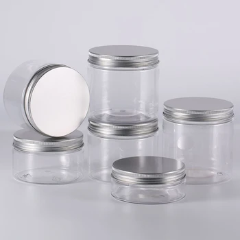 5шт Прозрачных пластиковых банок Mason объемом 20-150 мл С широким горлышком и алюминиевой крышкой для кухни и хранения косметики, герметичные контейнеры для бутылок