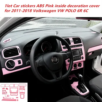 1 лот автомобильных наклеек ABS Розовая внутренняя декоративная крышка для Volkswagen VW POLO 6R 6C 2011-2018 гг.
