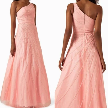 Житомир Изысканные простые вечерние платья трапециевидной формы на одно плечо из органзы с пайетками, длина до пола, платье на заказ