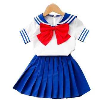 Костюмы для косплея Сейлор Мун для мальчиков и девочек, японский стиль, Кавайная милая форма начальной школы, одежда для хоровых танцев 95-135 см