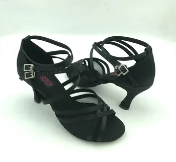 Модные женские туфли для латиноамериканских танцев, туфли для бальных танцев, туфли для сальсы, танго и свадебные туфли 6208B-BLK