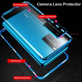 Двусторонний Металлический Чехол С Магнитной Адсорбцией Для Samsung Galaxy Note20 Ultra S23 Ultra S23 Plus Стеклянная Крышка Протектор Объектива Камеры