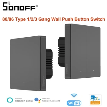 SONOFF M5 SwitchMan Умный Настенный Выключатель 80/86 Кнопочный Переключатель Типа 1/2/3 Gang Switch Frame Пульт Дистанционного Управления для Alexa Google Home