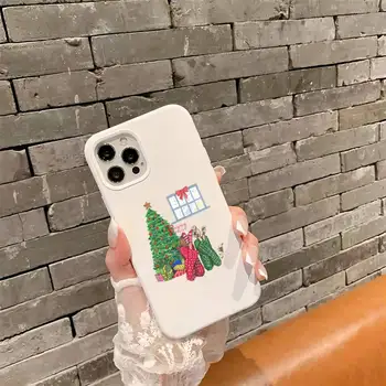 Рождественский чехол для телефона с мультяшной девушкой, белый силиконовый чехол для 13 11 12 Mini Pro Max Iphone 6 6s 7 8 Plus Xr X Xs Funda Shell Cover