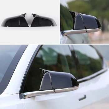 Карбоновый Черный/ярко-черный Автомобильный гудок, Крышки боковых зеркал заднего вида для Tesla Model 3/Y car-styling