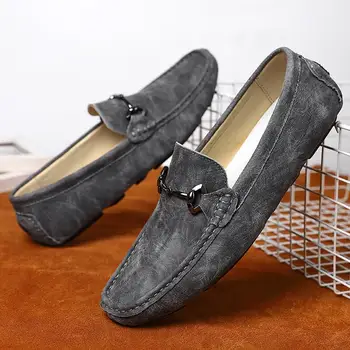Мужская обувь из натуральной кожи 2023, Весенние новые кроссовки для вождения в горошек, Летняя деловая официальная одежда на плоской подошве, британские кожаные туфли
