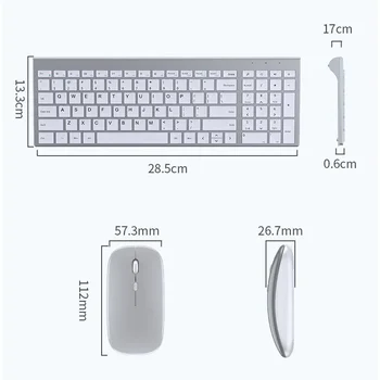Перезаряжаемая беспроводная клавиатура-мышь 2,4 G, 99 клавиш, бесшумная игровая клавиатура и комбинированная мышь для портативных ПК-геймеров, подарки для девочек