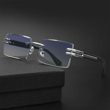 2023 Новые солнцезащитные очки без оправы в стиле ретро для мужчин и женщин, роскошные солнцезащитные очки прямоугольной формы в стиле панк, Маленькие квадратные оттенки UV400