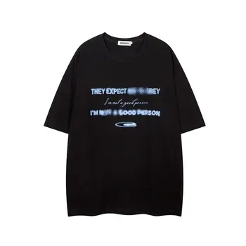 Модная американская уличная футболка с буквенным принтом лето y2k мужчины женщины индивидуальность хип-хоп Harajuku спортивная футболка оверсайз