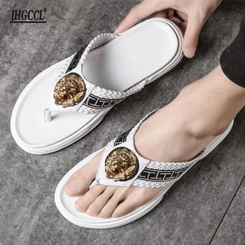 Тапочки JHGCCL Crocs Уличная новинка Мужские сандалии-гладиаторы для взрослых Продвижение мужской обуви