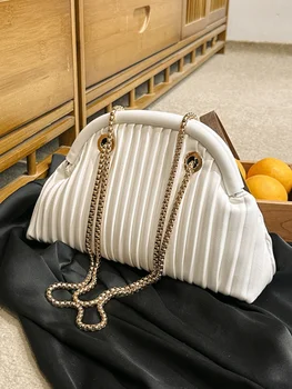 Нишевая дизайнерская сумка 2023, новая женская сумка, летняя сумка-мессенджер на цепочке, сумка-ракушка