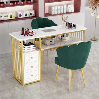 Салон красоты, профессиональный стол для маникюра, светильник, роскошный маникюрный стол и стул со встроенным пылесосом, столы для домашнего макияжа