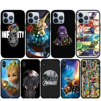 Marvel Avengers Thanos Endgame Мягкий Чехол для iPhone 15 14 13 12 Mini 11 Pro X XR XS Max 7 8 Plus + 15 + Корпус Телефона
