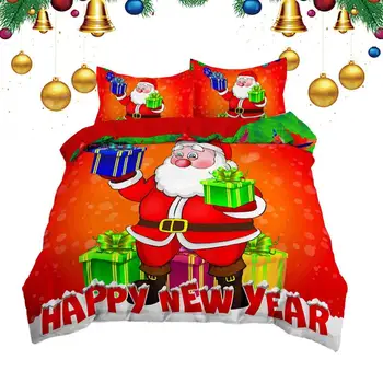 Пододеяльник, Рождественская наволочка, покрывало из микрофибры, Стеганое одеяло, создайте Рождественское настроение в спальне для гостей отеля