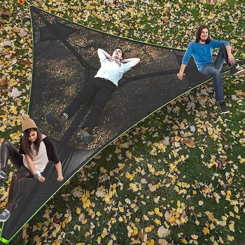 Наружные принадлежности Воздушный Треугольный гамак для нескольких человек, переносная сетка, сетчатая ткань, воздушная палатка на дереве, сетка для отдыха, кровать, подушка для стула