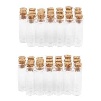 40шт 11x32 мм Крошечные мини-пустые стеклянные бутылки из прозрачной пробки, флаконы 2 мл