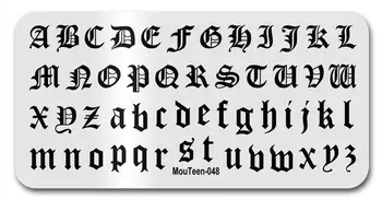  Новый стиль, Специальные готические буквы, Абстрактные буквы, шаблон для дизайна ногтей, Готические Символы, Пластина для штамповки ногтей # 048