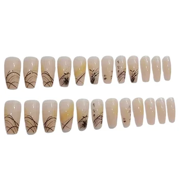 Длинные искусственные ногти в китайском стиле Легкие прочные Тонкие ногти с полным покрытием для создания собственного нейл-арта в домашних условиях