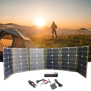 Солнечная складная упаковка мощностью 120 Вт, мобильный источник питания Sunpower, фотоэлектрическая панель для кемпинга на открытом воздухе, портативный блок питания, солнечная панель