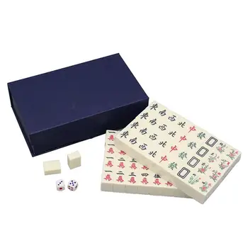Набор для маджонга Traveler Size, классический набор для маджонга, семейная игра, портативный набор Majiang с 144 пронумерованными плитками, полный набор для игры в Маджонг