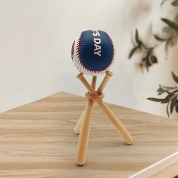 Деревянный держатель для бейсбола с мини-бейсбольными битами и деревянными кругами, подставка для показа бейсбольных мячей для гольфа, теннисных мячей для показа мячей