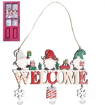 Рождественское украшение с приветственным знаком в виде гнома, таблички с рождественскими буквами Создают рождественское настроение на двери шкафа или стене