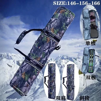 Профессиональное лыжное снаряжение Сноуборд Водонепроницаемые лыжные сумки для взрослых Рюкзак на одно плечо Большая сумка для моноборда регулируемой длины