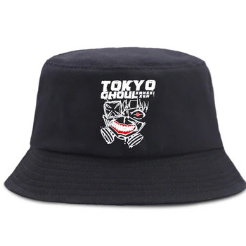 Шляпа-ведро с принтом Токийского гуля, Уличная Крутая Мужская Панама, Солнцезащитные Складные Солнцезащитные кепки, Повседневные Рыбацкие шляпы из Японского аниме