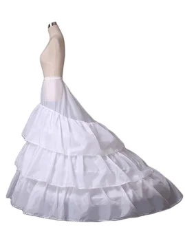 Женская нижняя юбка А-силуэта с 3 обручами, кринолин для шлейфа свадебного платья...