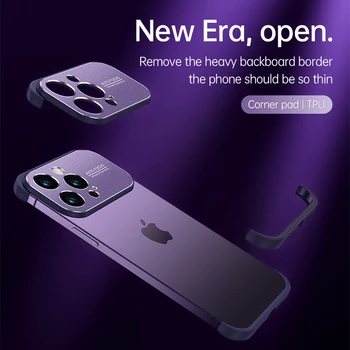 Защитная пленка для линз с большим окном, угловая накладка для iPhone 14 13 Pro Max, противоударный чехол для телефона из матового металла для iPhone 13 14 Pro