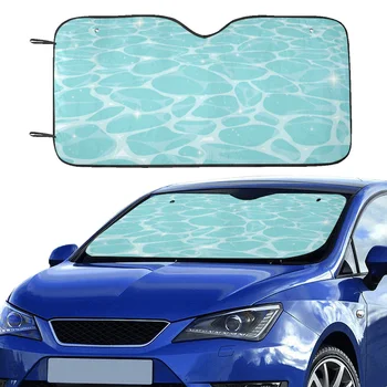 Синий солнцезащитный козырек для автомобиля с плавательным бассейном на лобовое стекло, Солнцезащитный Козырек для Окна с отражением в бассейне из Аниме Каваи, Милые автомобильные аксессуары Auto Decor
