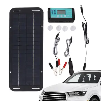 Солнечное Зарядное Устройство Для Автомобильного Аккумулятора 12V/24V 20W Водонепроницаемое Зарядное Устройство Для Обслуживания Солнечной Энергии Для Влажного Геля EFB